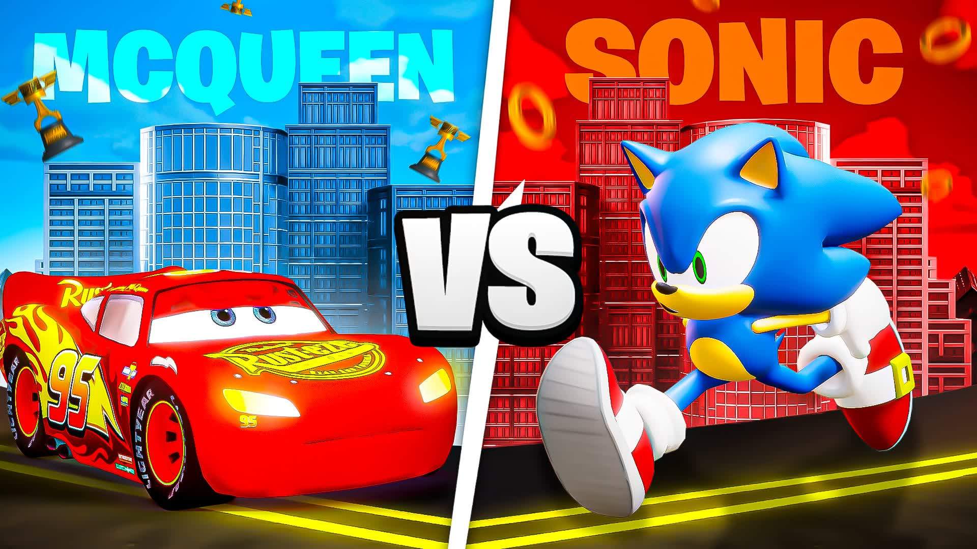 MCQUEEN VS SONIC RED VS BLUE