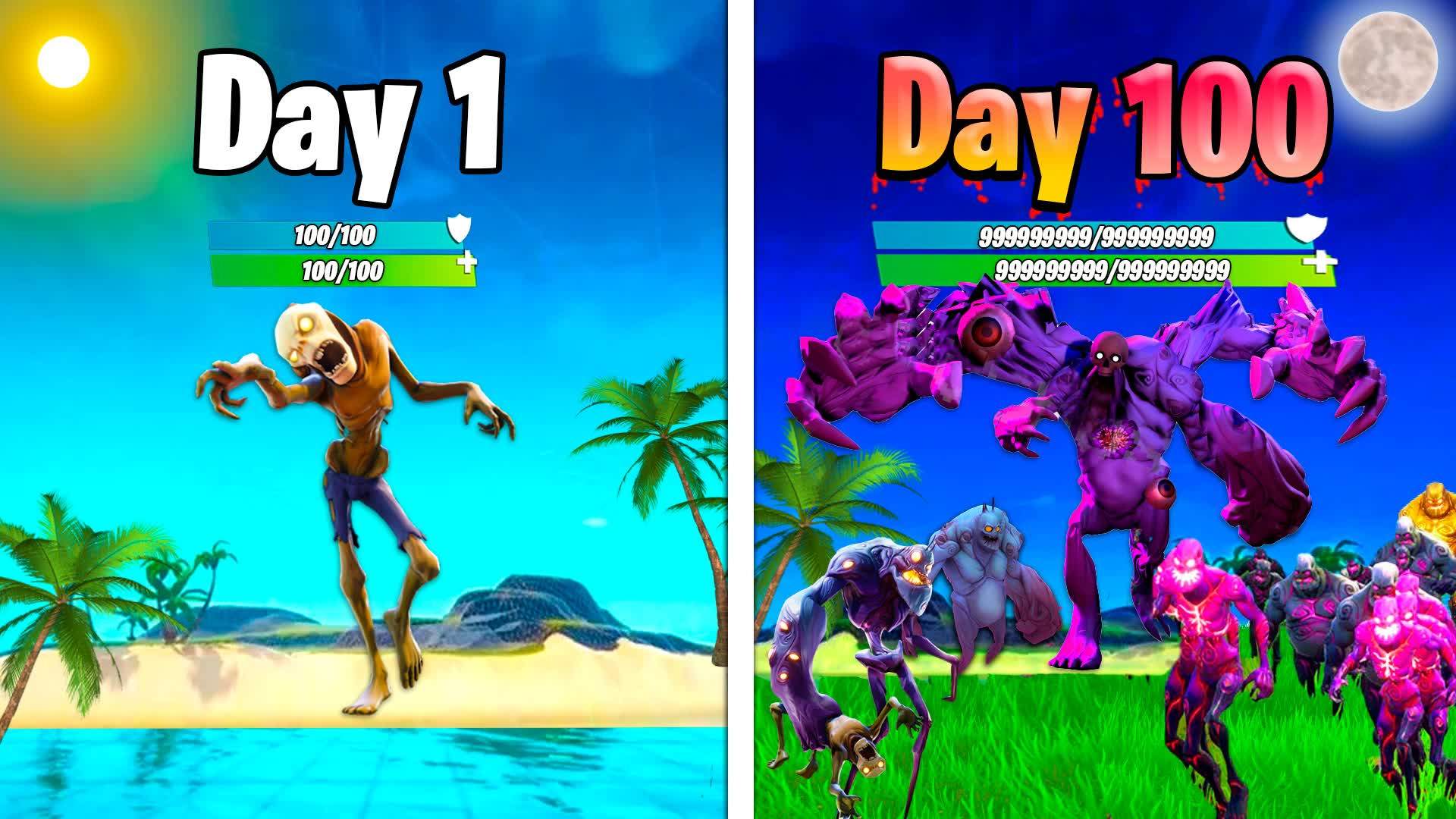 🏝️ SURVIVE 100 NIGHTS with ZOMBIES 🏝️