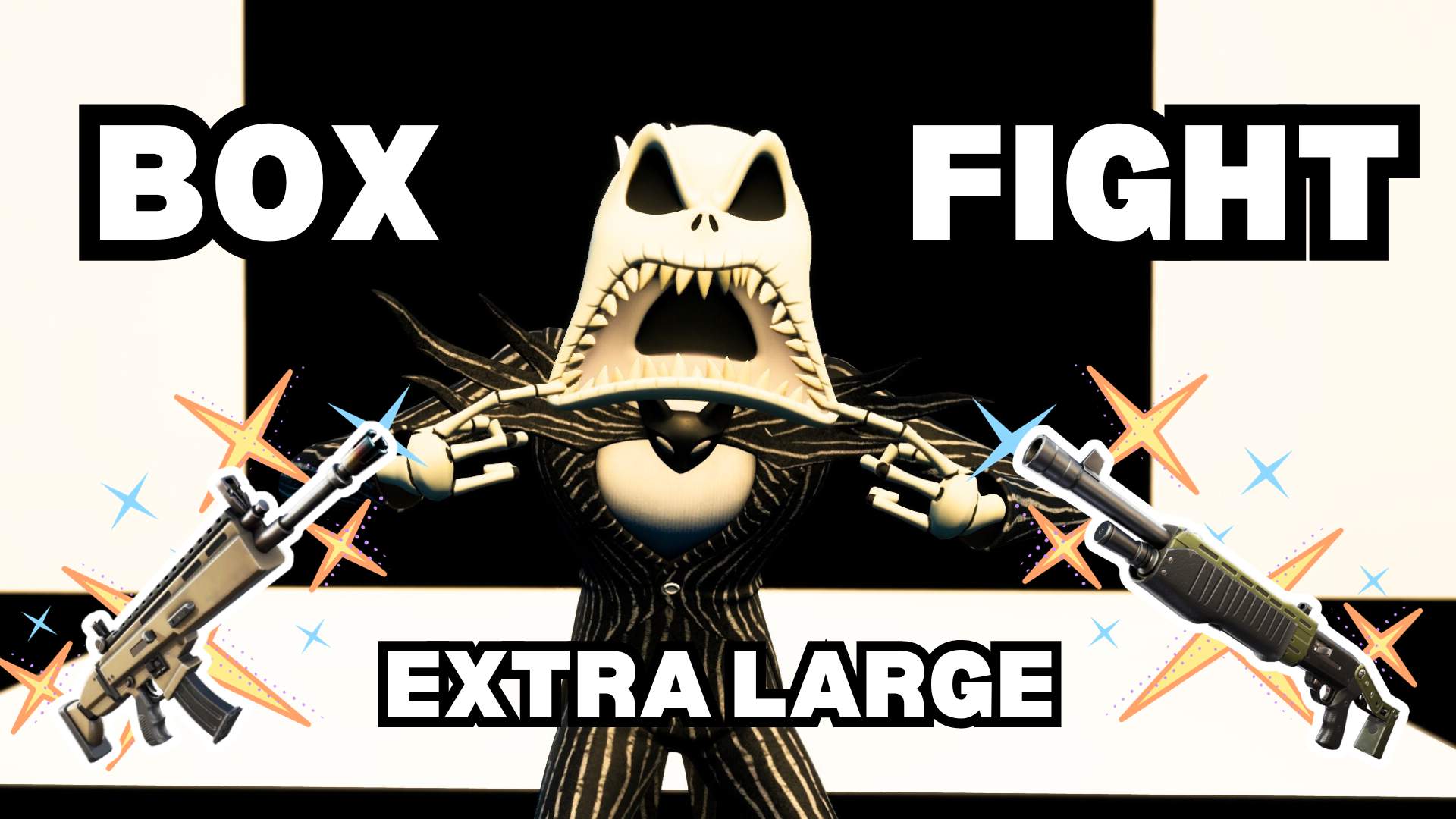 EXTRA LARGE BOX FIGHT - BLACK AND WHITE
