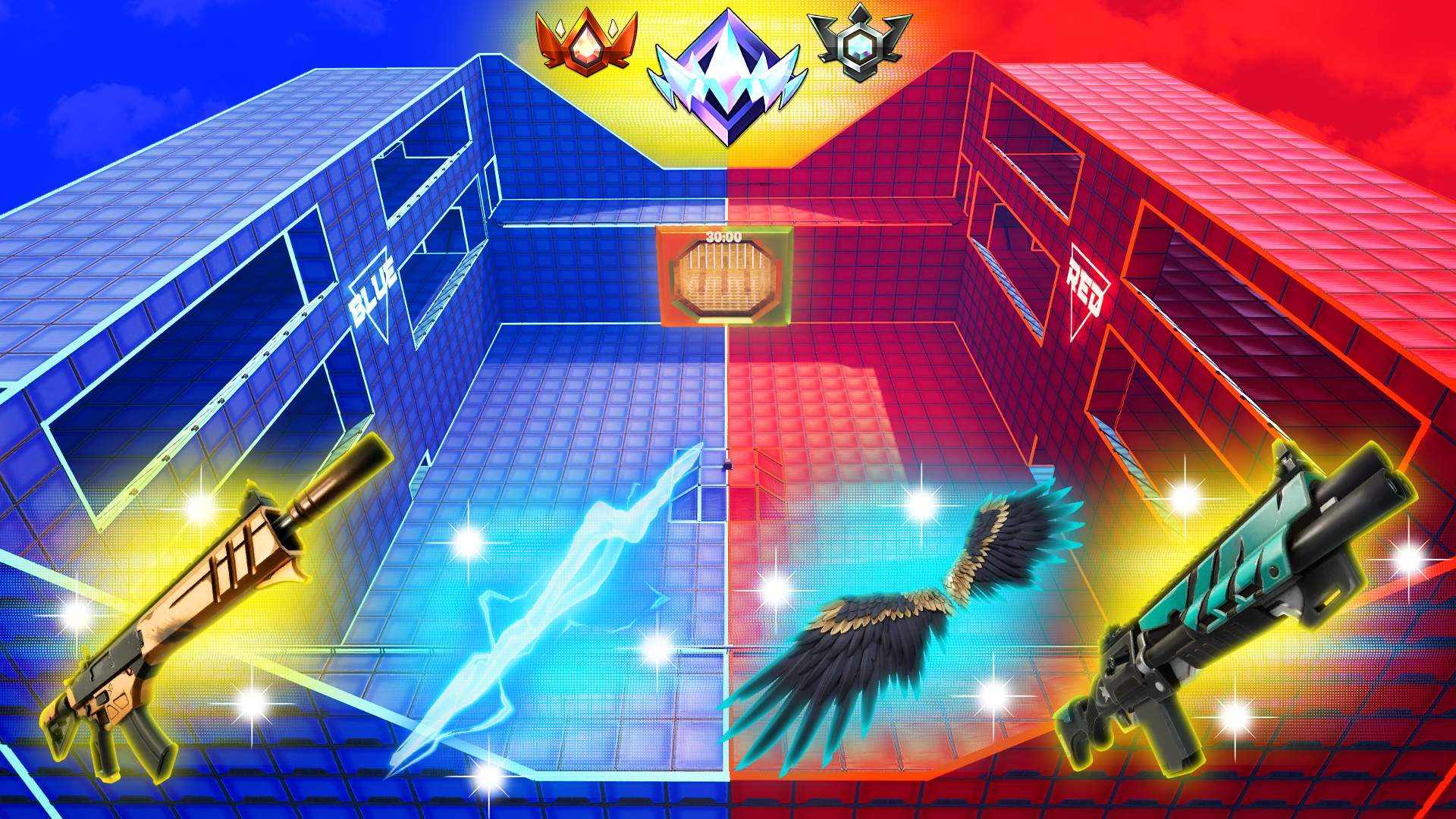 NEON RED VS BLUE 🔴🔵