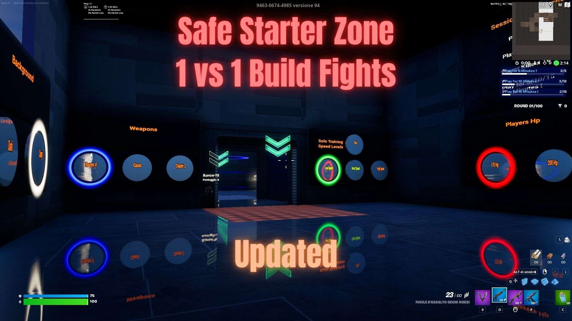 1 v 1 Safe Starting Zone